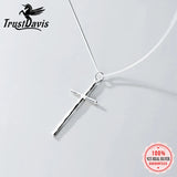 Trustdavis 925 Silver Cross Necklace Women Wedding Party Jewelry DA1389