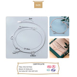 Trustdavis 925 Silver Romantic Heart Anklets Fine Jewelry