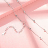 Trustdavis 925 Silver Box Cross Chain Necklace Women Wedding Pendant