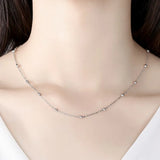 Trustdavis 925 Silver Box Cross Chain Necklace Women Wedding Pendant