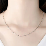 Trustdavis 925 Silver Box Cross Chain Necklace Women Wedding Pendant