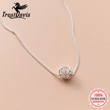 Trustdavis 925 Silver Twist Ball Necklace For Women