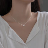 Trustdavis 925 Silver Twist Ball Necklace For Women