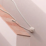 Trustdavis 925 Silver Twist Ball Necklace For Women