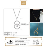 Trustdavis 925 Silver Hollow Round Birds Necklace Wedding Party Jewelry