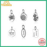 Trustdavis 925 Sterling Silver Retro Irregular Necklace Pendant Square HY344A