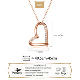 Trustdavis 925 Silver Heart CZ Pendant Necklace for Women
