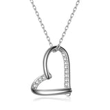 Trustdavis 925 Silver Heart CZ Pendant Necklace for Women