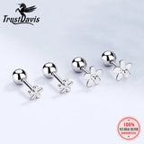 Trustdavis 925 Sterling Silver Stud Earrings for Girls Women