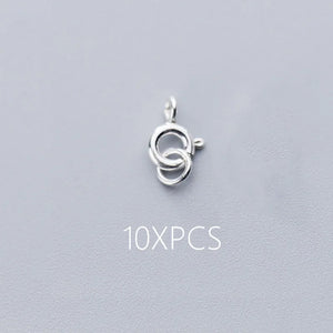 Trustdavis 925 Sterling Silver 5mm Spring Clasp Bracelet Necklace with Loop DIY