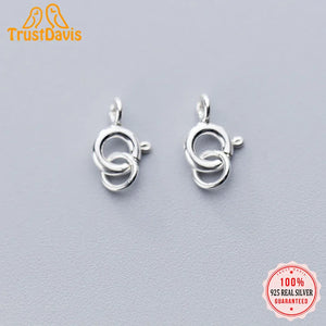 Trustdavis 925 Sterling Silver 5mm Spring Clasp Bracelet Necklace with Loop DIY