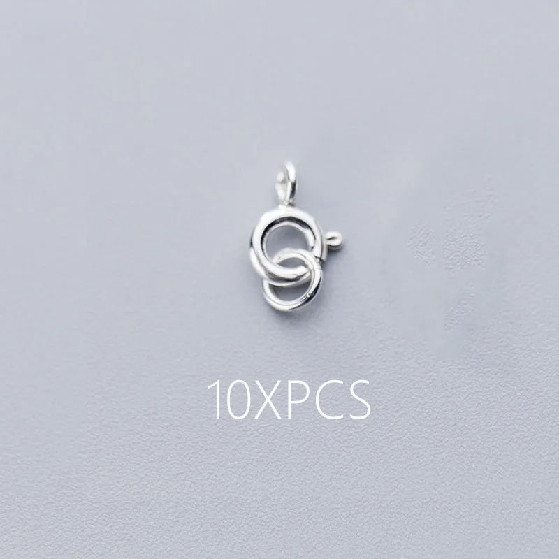 Trustdavis 925 Sterling Silver 5mm Spring Clasp Bracelet Necklace with Loop DIY