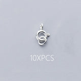 Trustdavis 925 Sterling Silver 5mm Spring Clasp Bracelet Necklace with Loop DIY