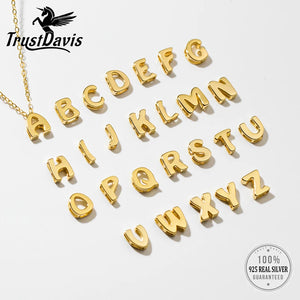 Trustdavis 925 Silver Letter Pendant DIY Accessories Women Wedding