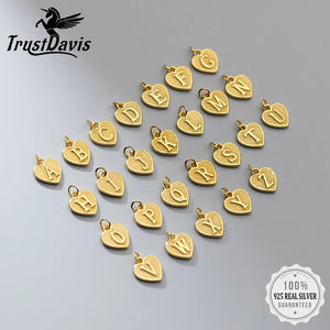 Trustdavis 925 Silver Heart Love Letter Pendant DIY Jewelry