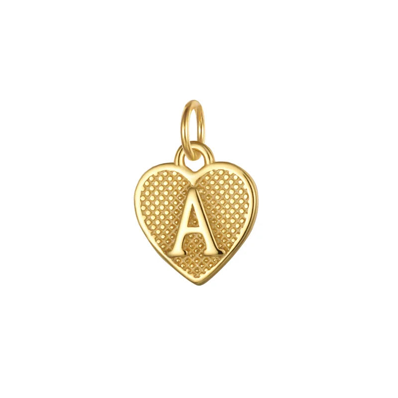 Trustdavis 925 Silver Heart Love Letter Pendant DIY Jewelry