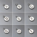 925 Silver Round 26 Letter CZ Pendant for Women Wedding
