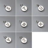 925 Silver Round 26 Letter CZ Pendant for Women Wedding