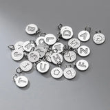 925 Silver Round 26 Letter CZ Pendant for Women Wedding