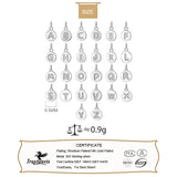 925 Silver Round 26 Letter CZ Pendant for Women Wedding