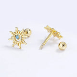 Trustdavis 925 Silver Sun CZ Beads Earring For Girls