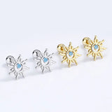Trustdavis 925 Silver Sun CZ Beads Earring For Girls