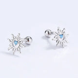 Trustdavis 925 Silver Sun CZ Beads Earring For Girls