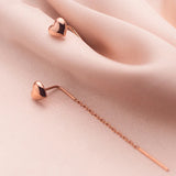 Trustdavis 925 Silver Stud Earring Heart Linked Stick For Women DA1684