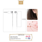 Trustdavis 925 Silver Stud Earring Heart Linked Stick For Women DA1684