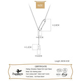 925 Silver Sweet Charm Paper Clip Square Necklace