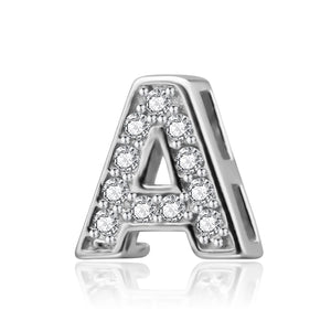 Trustdavis 925 Silver Sweet 26 Letter CZ Pendant Wedding Fine Jewelry