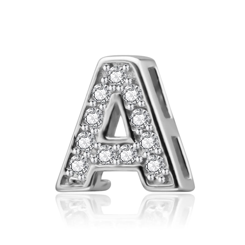 Trustdavis 925 Silver Sweet 26 Letter CZ Pendant Wedding Fine Jewelry