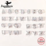 Trustdavis 925 Silver Sweet 26 Letter CZ Pendant Wedding Fine Jewelry
