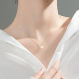 Trustdavis 925 Silver Pearl Box Chain Necklace Wedding Party Fine Jewelry