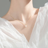 Trustdavis 925 Silver Pearl Box Chain Necklace Wedding Party Fine Jewelry