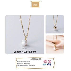 Trustdavis 925 Silver Pearl Box Chain Necklace Wedding Party Fine Jewelry