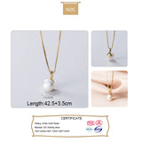 Trustdavis 925 Silver Pearl Box Chain Necklace Wedding Party Fine Jewelry