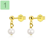 Trustdavis 925 Silver Sweet Charm Mini Pearl Stud Earrings