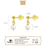 Trustdavis 925 Silver Sweet Charm Mini Pearl Stud Earrings