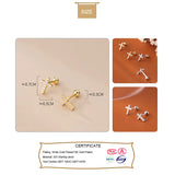 Trustdavis 925 Silver Sweet Cross CZ Stud Earrings
