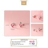Trustdavis 925 Silver Sweet Fruit Screw Stud Earrings