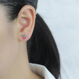 Trustdavis 925 Silver Sweet Fruit Screw Stud Earrings