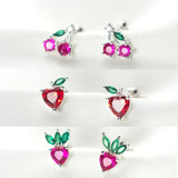 Trustdavis 925 Silver Sweet Fruit Screw Stud Earrings