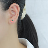 Trustdavis 925 Silver Sweet Fruit Screw Stud Earrings