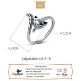 Trustdavis Real 925 Sterling Silver Sweet Fox Opening Ring for Women