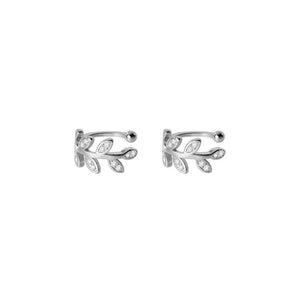 Trustdavis 925 Silver Leaves CZ Ear Cuff Clip Earrings Wedding Party DB1223