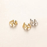 Trustdavis 925 Silver Leaves CZ Ear Cuff Clip Earrings Wedding Party DB1223