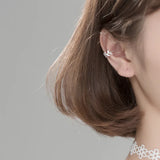925 Sterling Silver Leaves CZ Ear Cuff Clip Earrings for Women