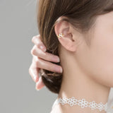 925 Sterling Silver Leaves CZ Ear Cuff Clip Earrings for Women