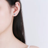 Trustdavis 925 Silver Romantic Heart Stud Earrings Wedding Jewelry